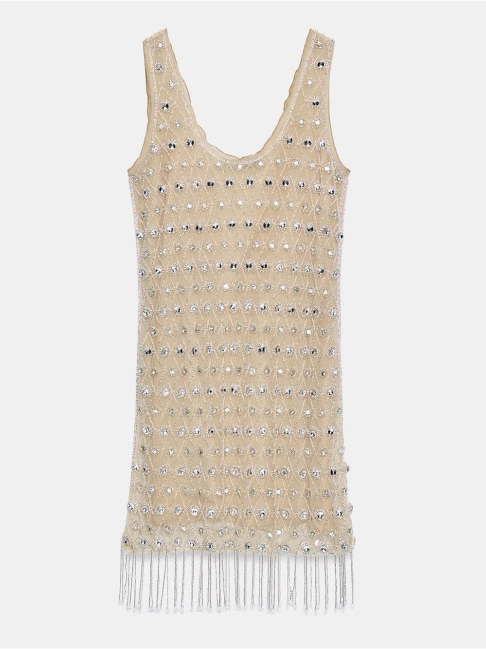JEWEL BEADED SHORT DRESS
(damaged, missing one jewel on the left shoulder) - Picture 6 of 12